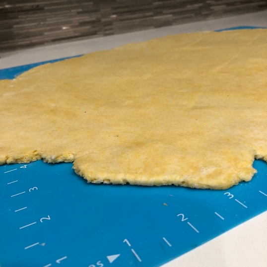 Dough should be rolled out to about 1/8" for stability, crunch, and a good crust to fruit ratio.